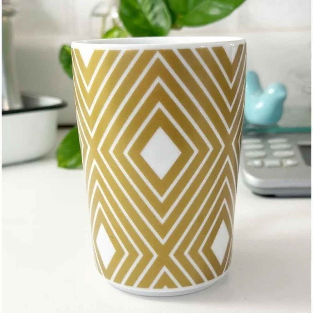 Starbucks x Rosanna 2013 Germany Gold White Diamond Pattern 12‎ oz